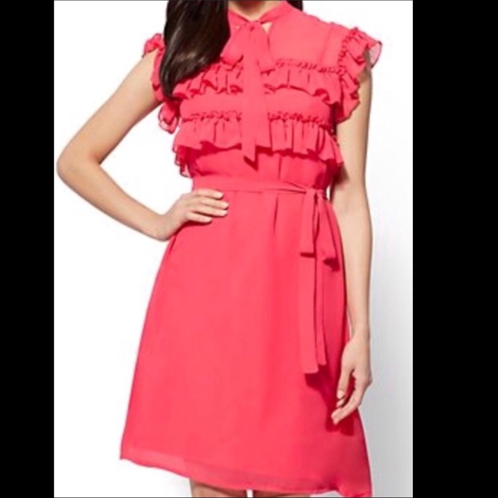 NY&C Hot Pink Ruffle Dress - NWT